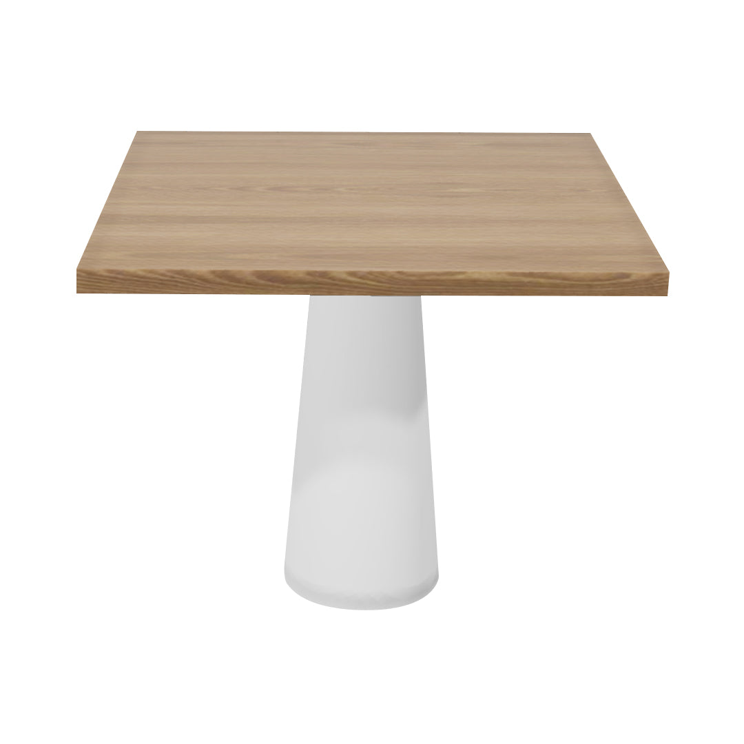 
Container Square Table: Large + Cable Feed + Natural Oil + White