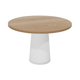 Container Round Table: Medium + Cable Feed + Natural Oil + White