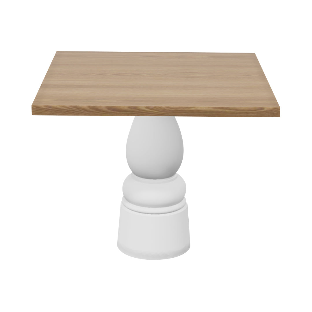 Container Square Table: Large + New Antiques + Natural Oil + White