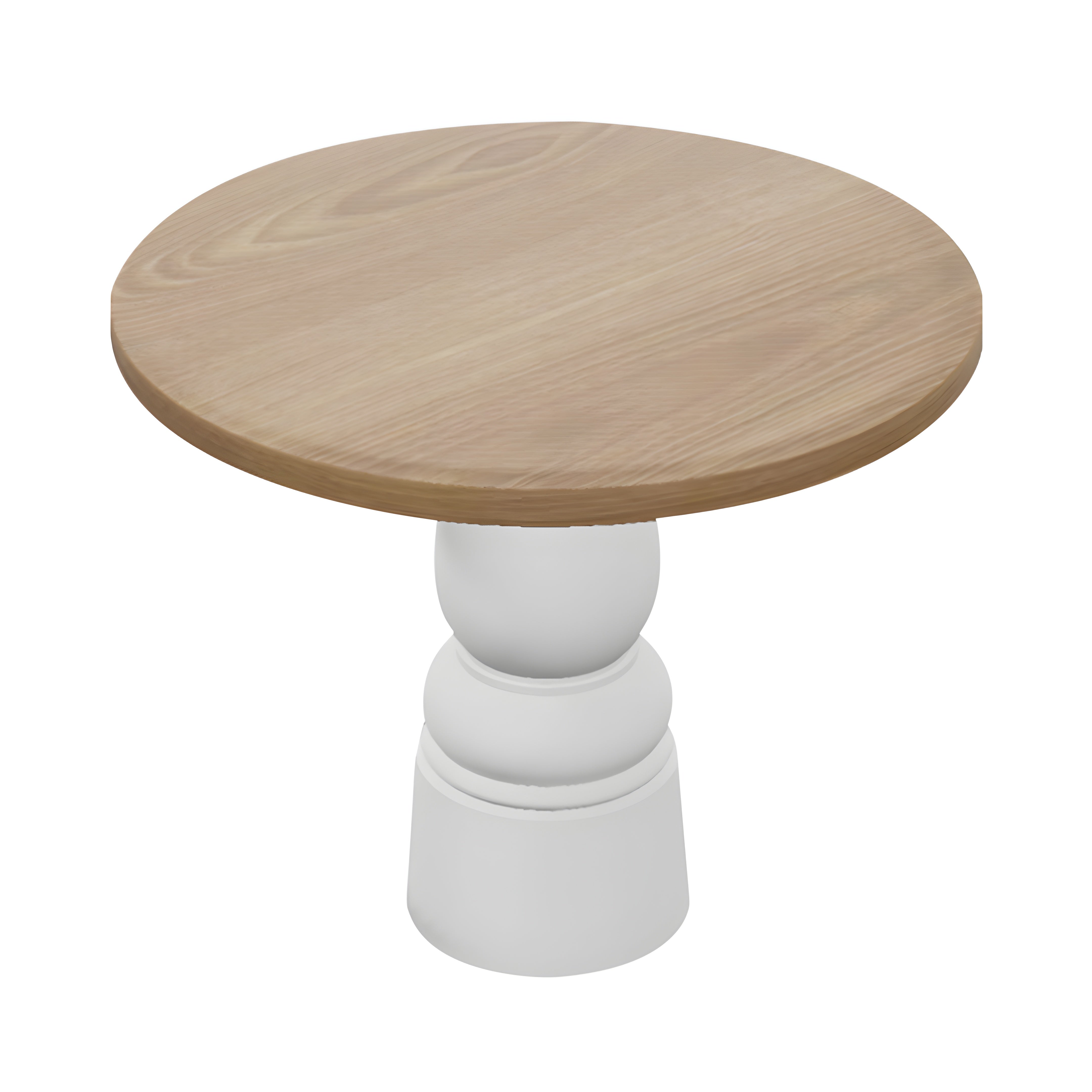 Container Round Table: Small + New Antiques + Natural Oil + White