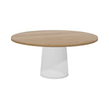 Container Round Table: Extra Large + Cable Feed + Natural Oil + White