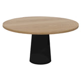 Container Round Table: Large + Cable Feed + Natural Oil + Black