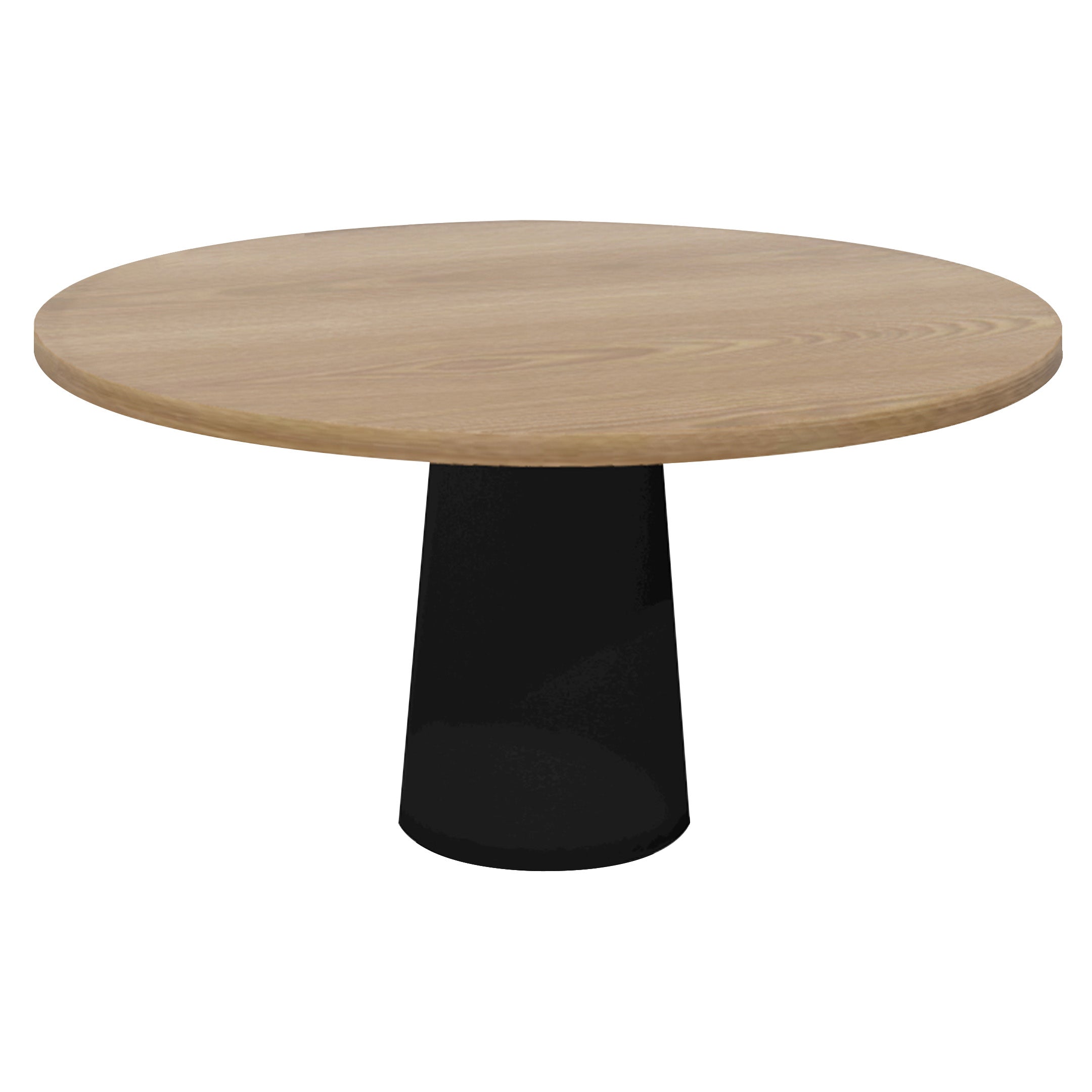 Container Round Table: Large + Cable Feed + Natural Oil + Black
