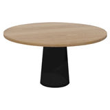 Container Round Table: Large + Cable Feed + Natural Oil + Black