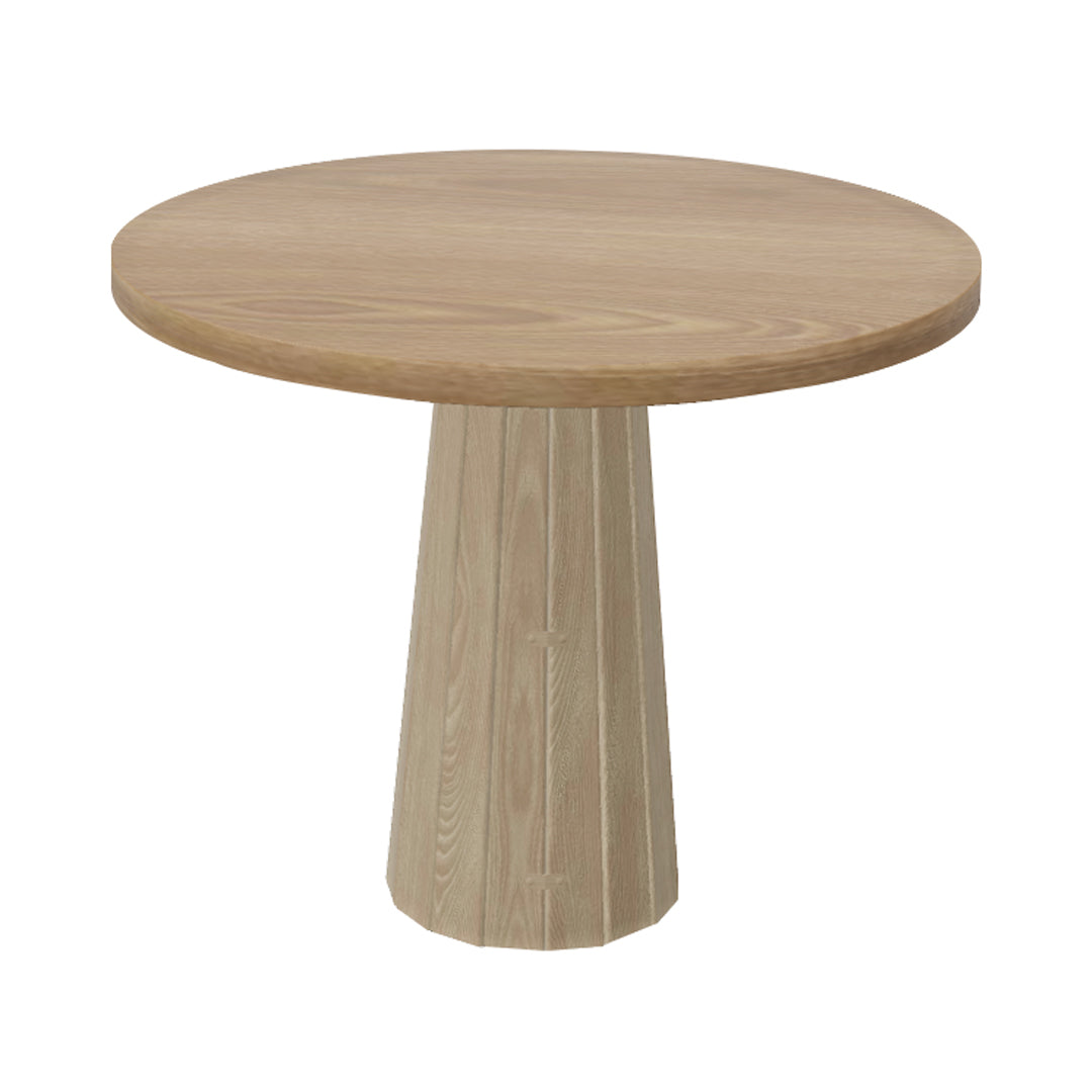 Container Round Table: Small + Bodhi Cover + Natural Oil + White Wash