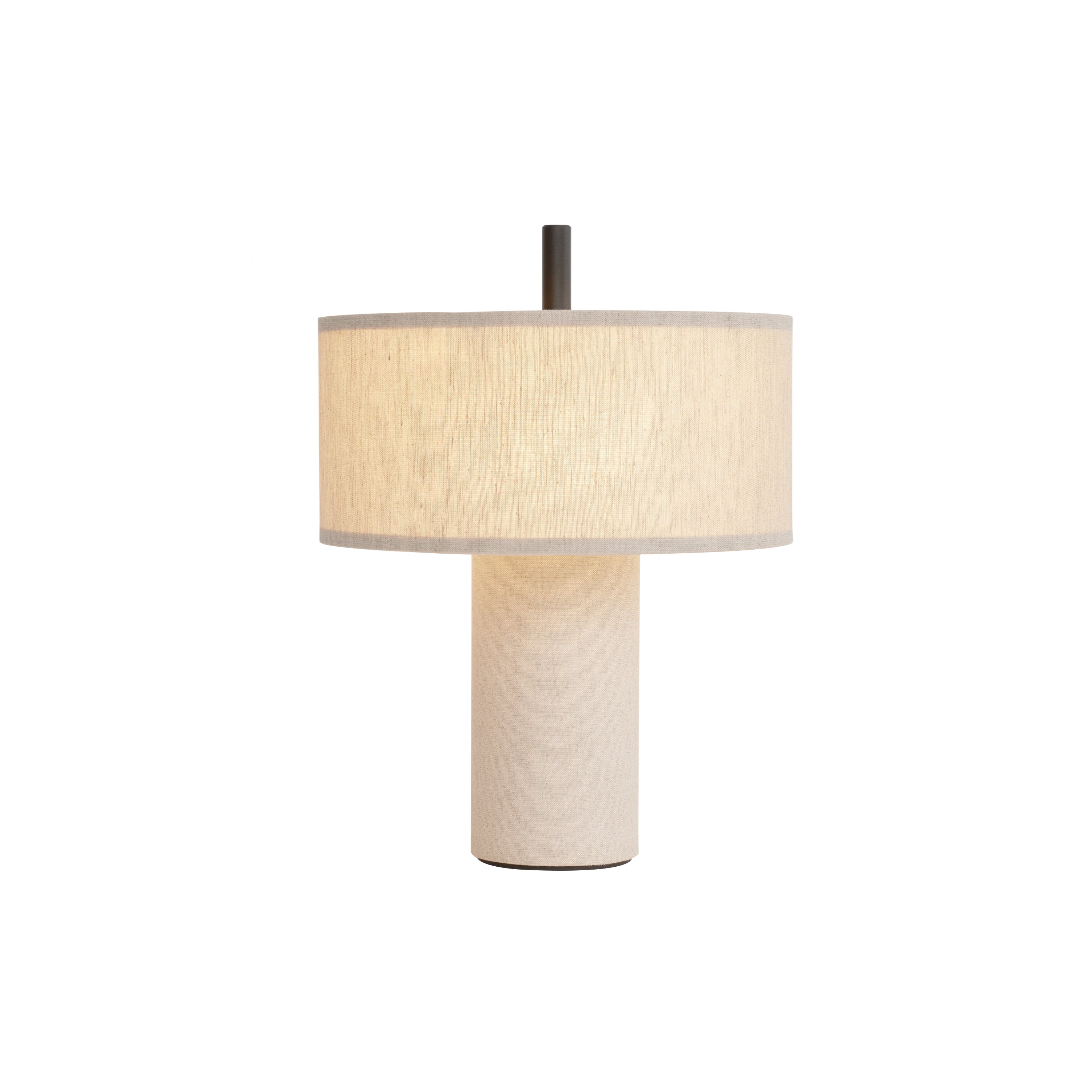 Margin Portable Table Lamp: Beige Canvas + Black