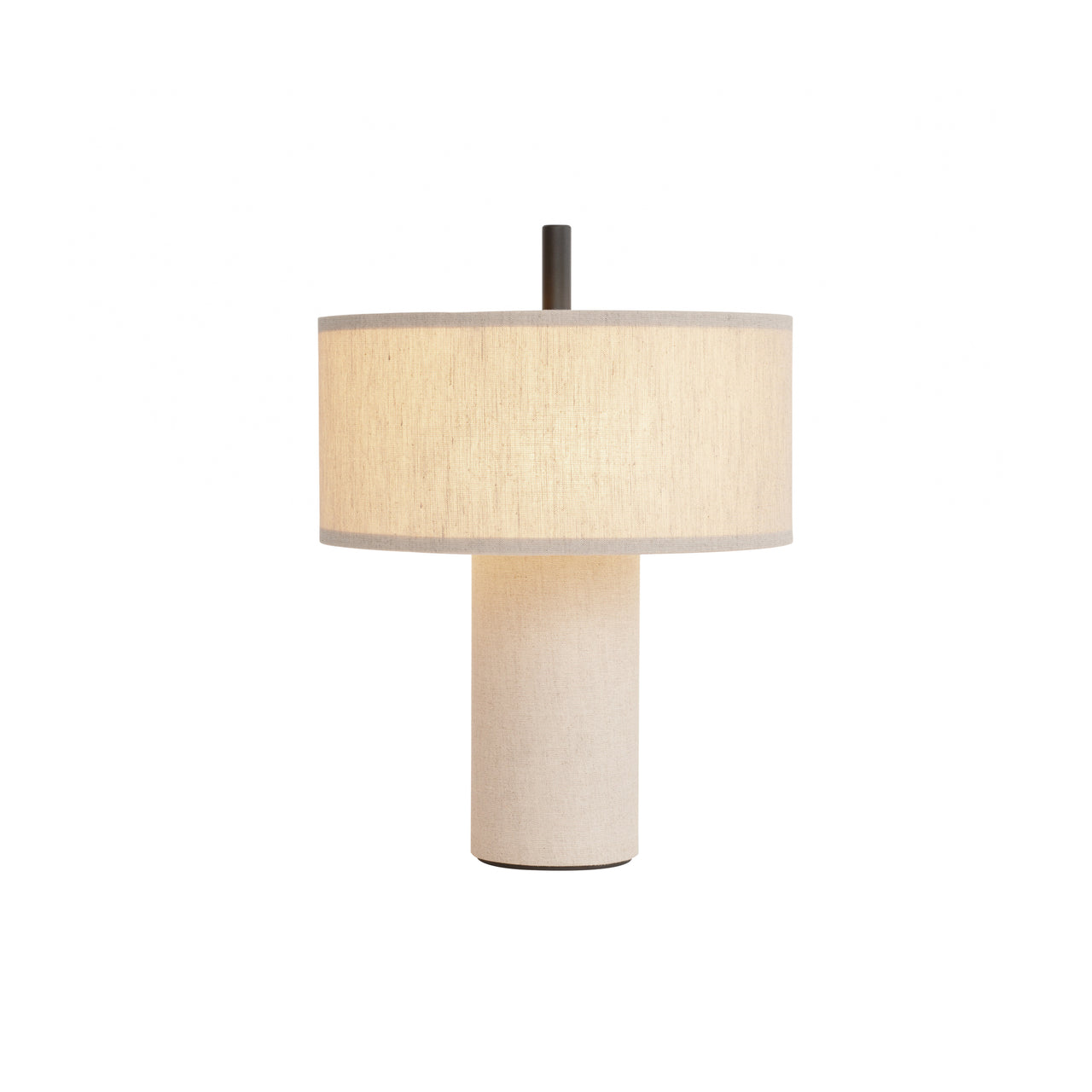 Margin Portable Table Lamp: Beige Canvas + Black