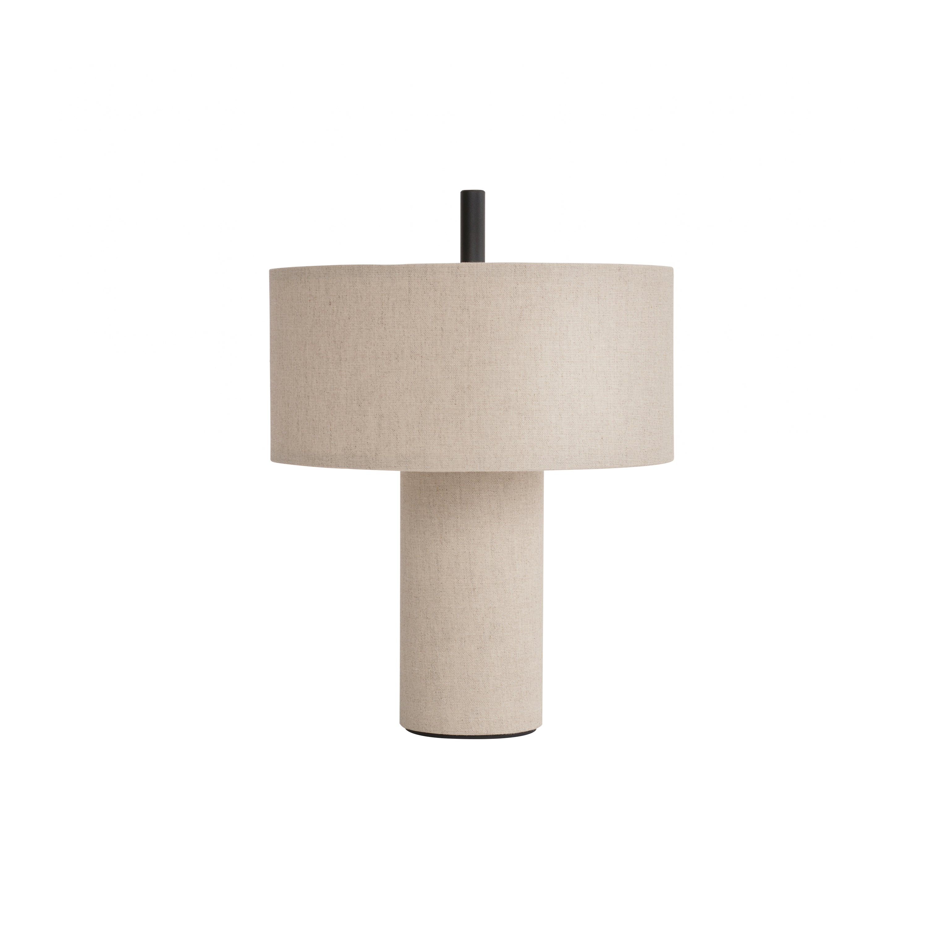 Margin Portable Table Lamp: Beige Canvas + Black