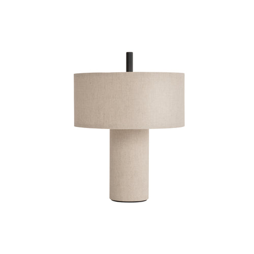 Margin Portable Table Lamp: Beige Canvas + Black