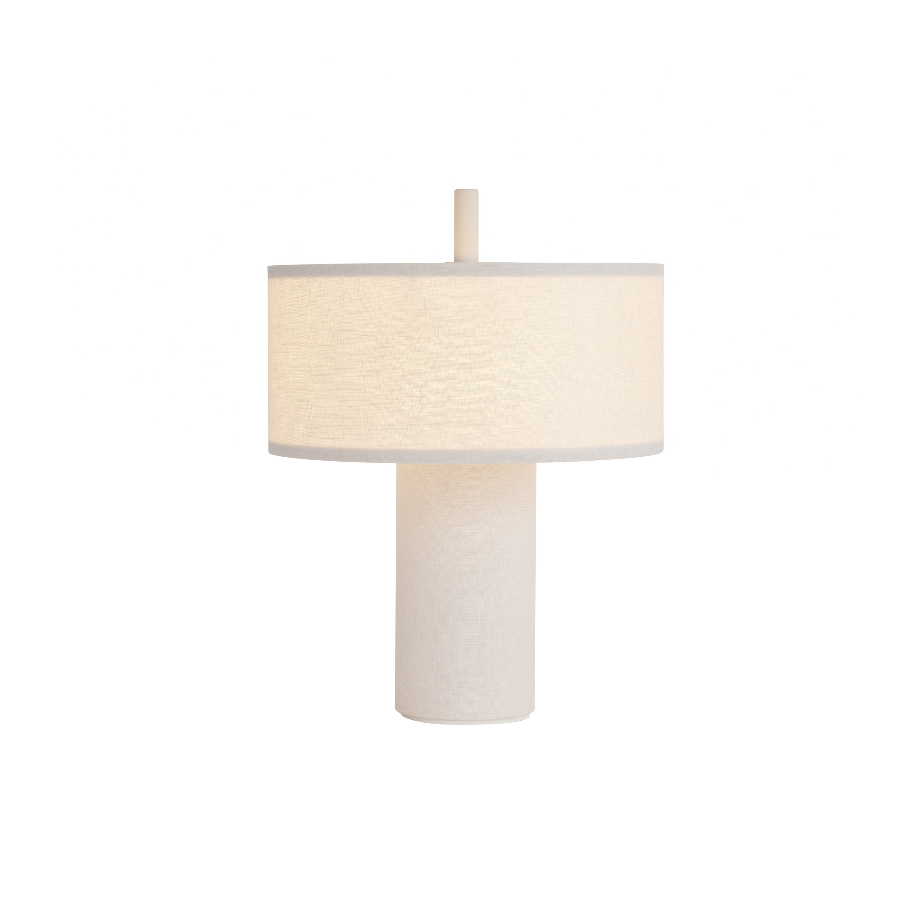 Margin Portable Table Lamp: White Canvas + White