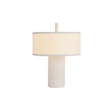 Margin Portable Table Lamp: White Canvas + White