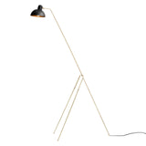 Waldorf Grue Floor Lamp: Black + Brass + Black