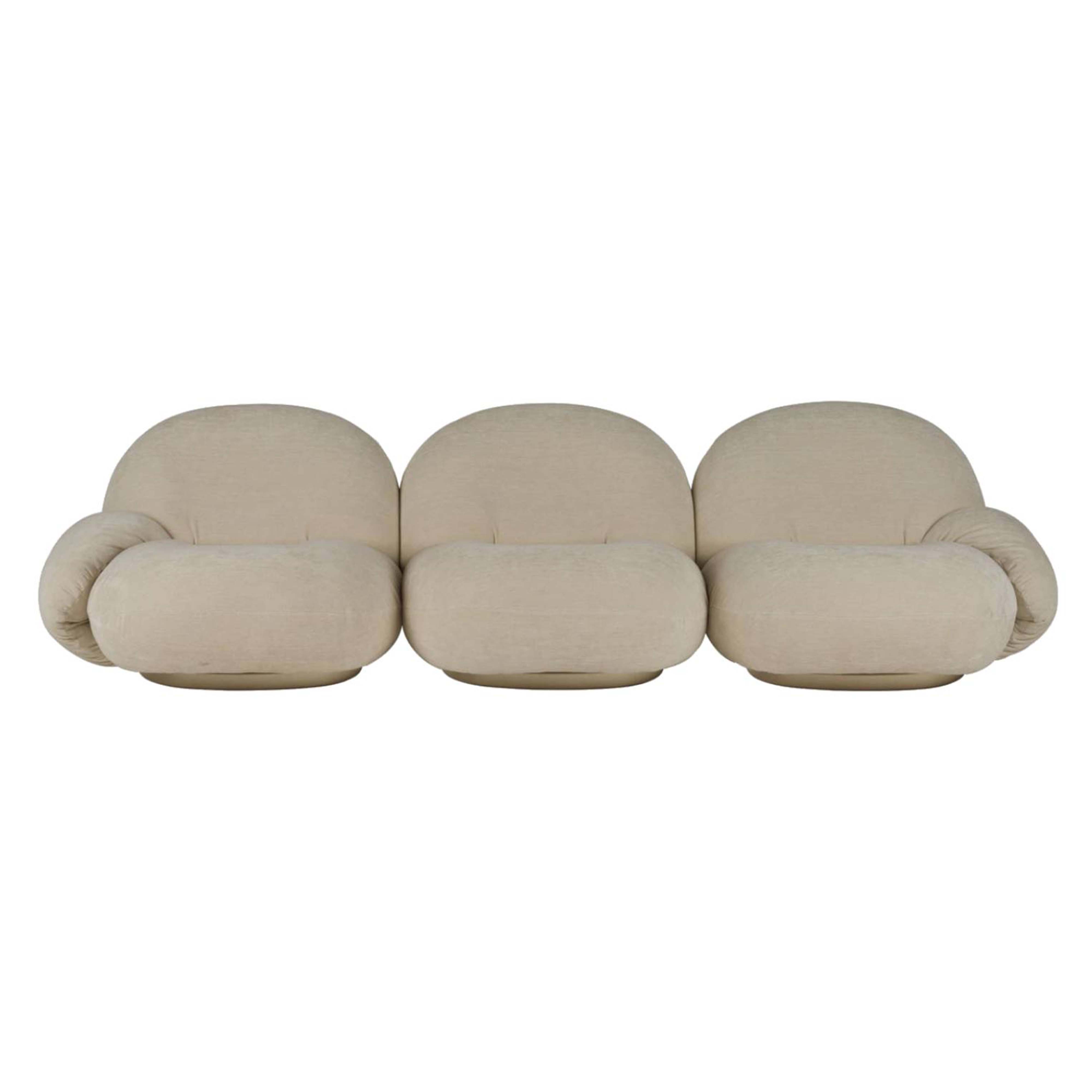 Pacha Sofa: 3 Seater + Pearl Gold + With Armrest