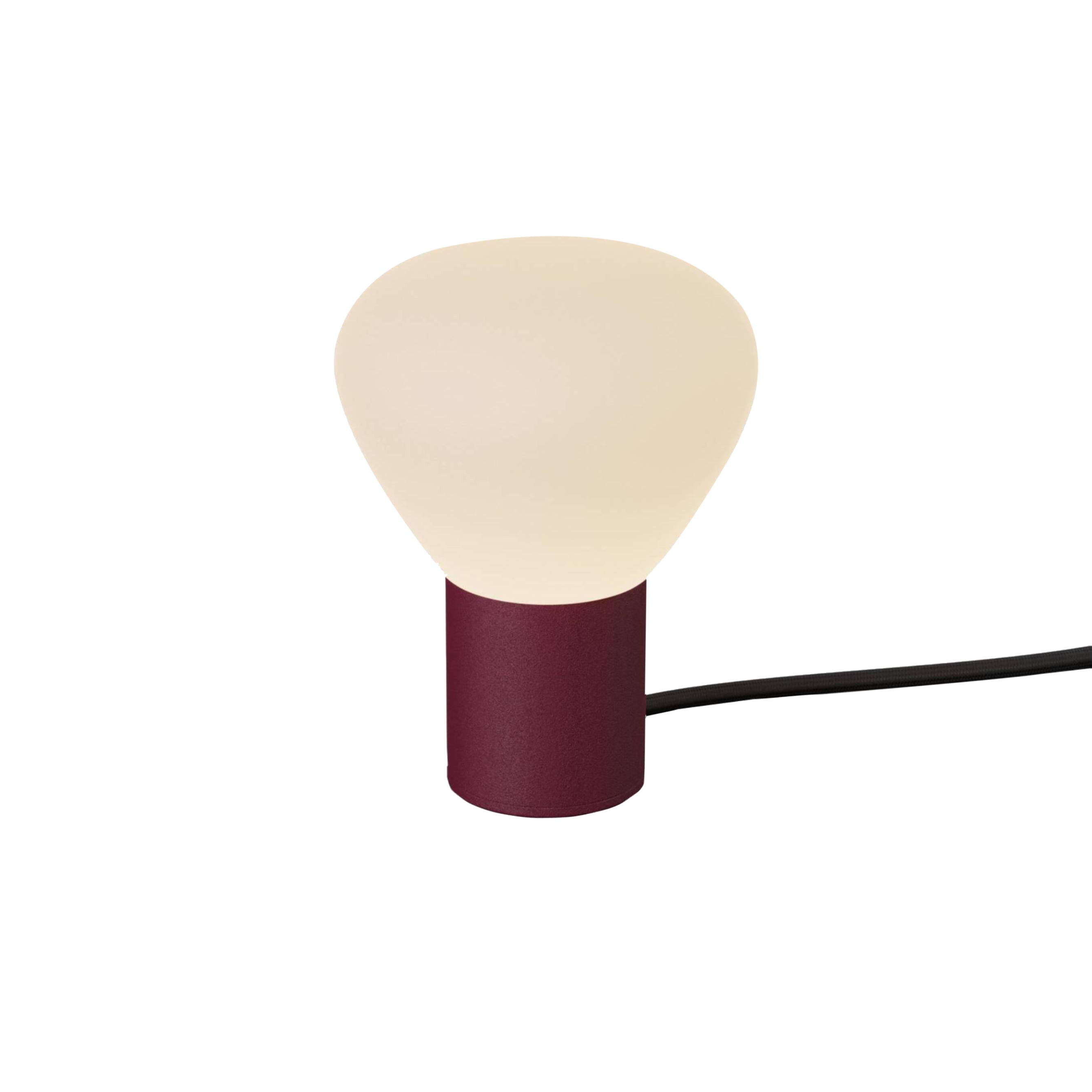 Parc 01 Table Lamp: Footswitch + Burgundy + Black