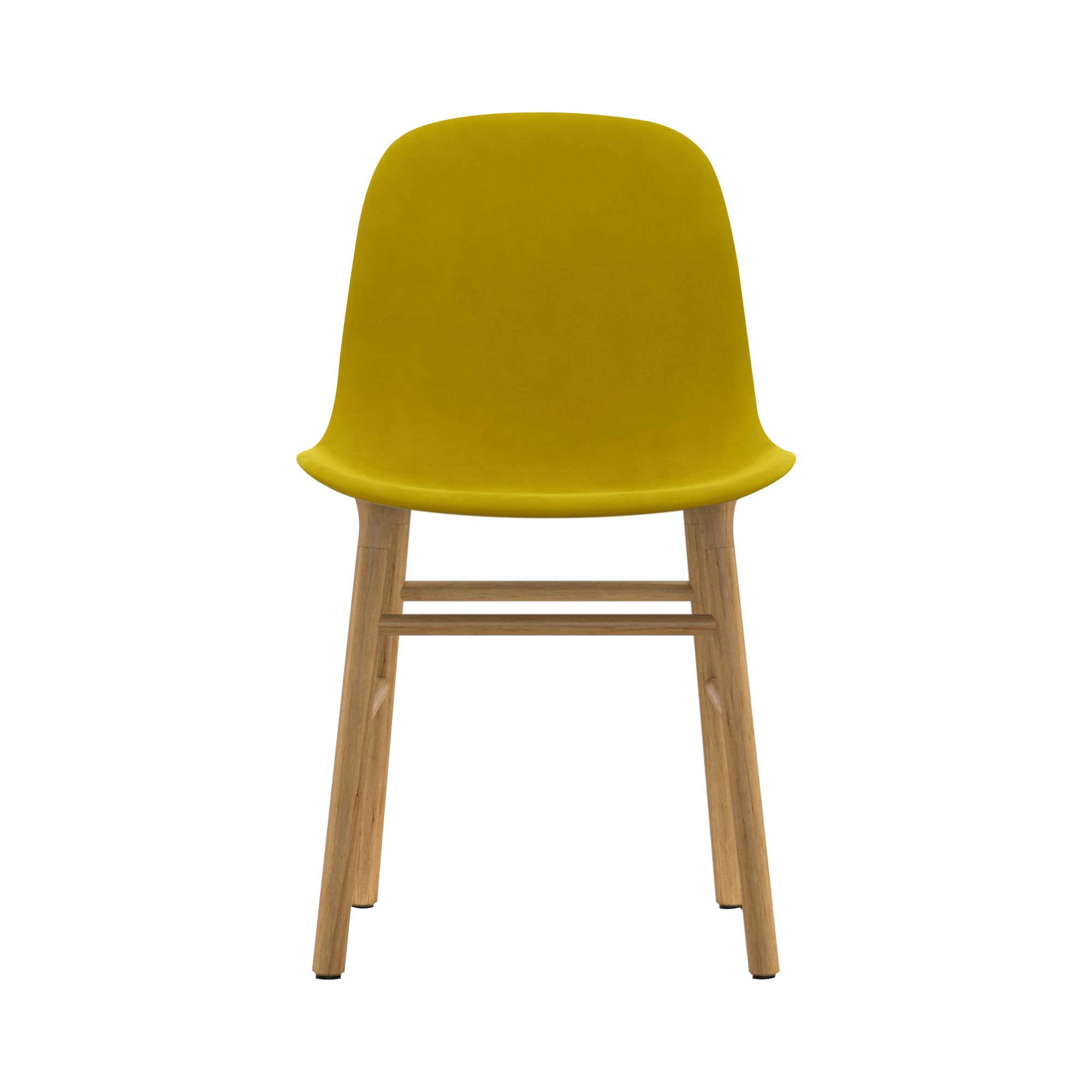 Form Chair: Wood Base + Upholstered + Oak