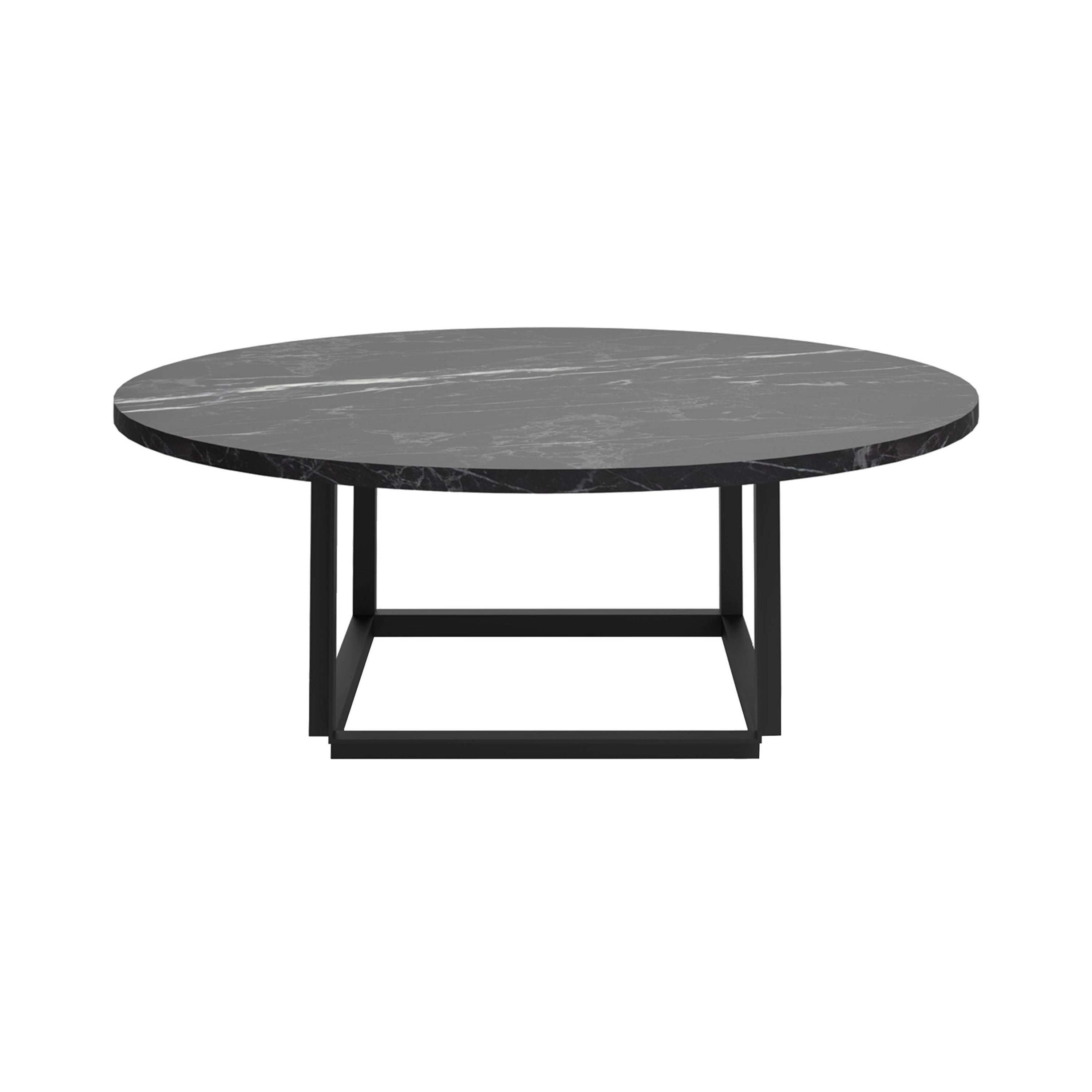 Florence Coffee Table: Black Marquina Marble + Black