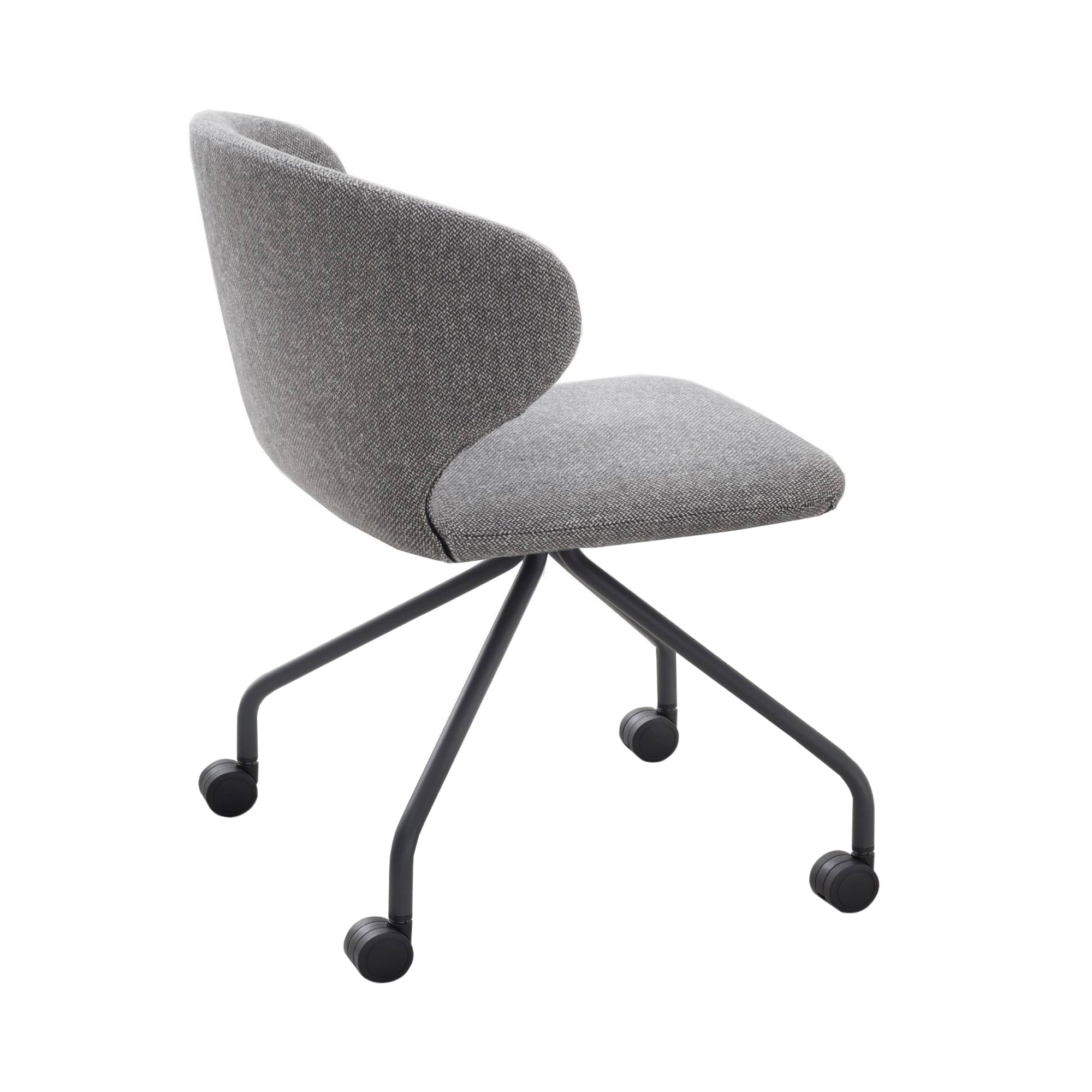 Mula Side Chair: Castors + Black