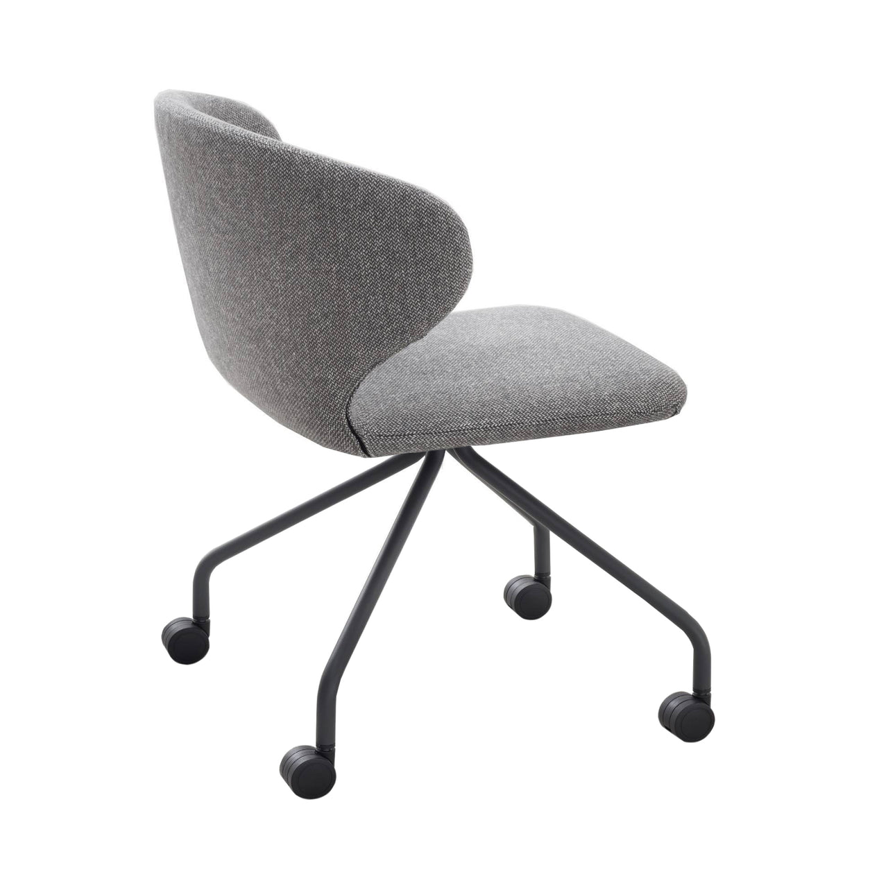 Mula Side Chair: Castors + Black