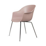 Bat Dining Chair: Conic Base + Black Chrome + Sweet Pink + Felt Glides