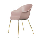 Bat Dining Chair: Conic Base + Brass Semi Matt + Sweet Pink + Felt Glides