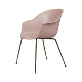 Bat Dining Chair: Conic Base + Antique Brass + Sweet Pink + Felt Glides