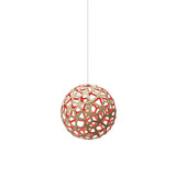 Coral Pendant Light: Extra Small + Bamboo + Red  + White