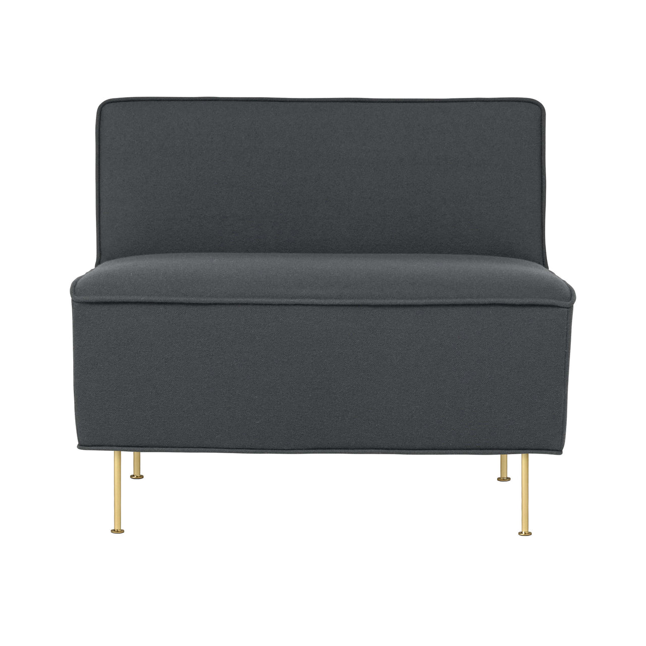 Modern Line Lounge Chair: Low + Brass Shiny