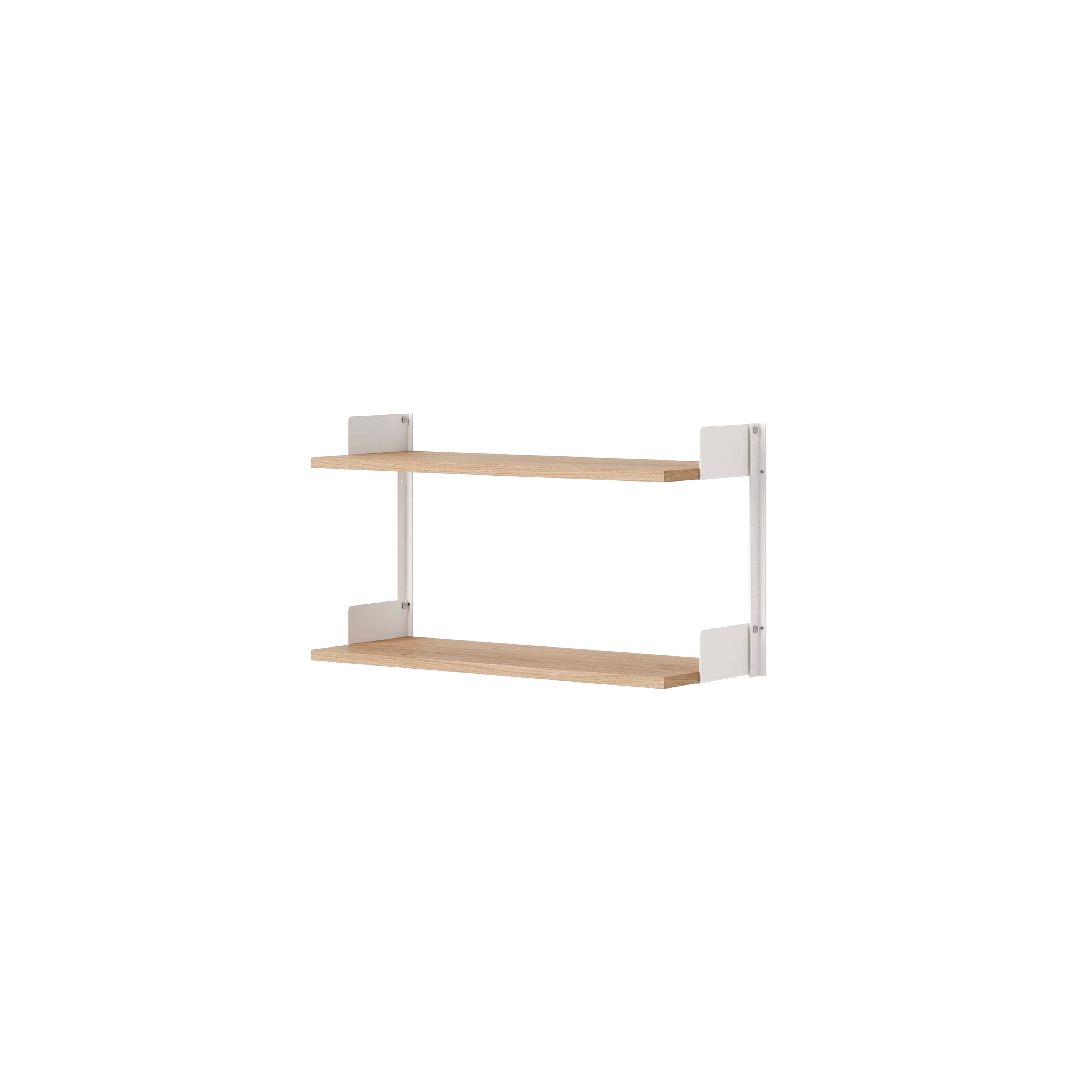 New Works Wall Shelf: Low + Oak + White
