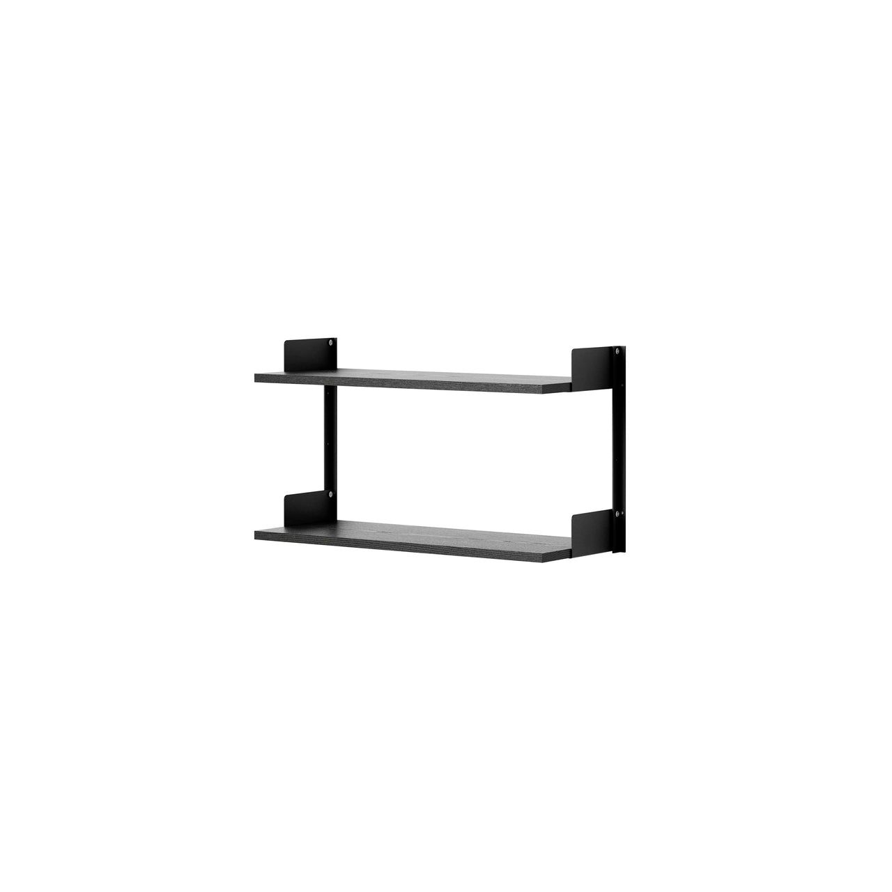 New Works Wall Shelf: Low + Black Ash + Black