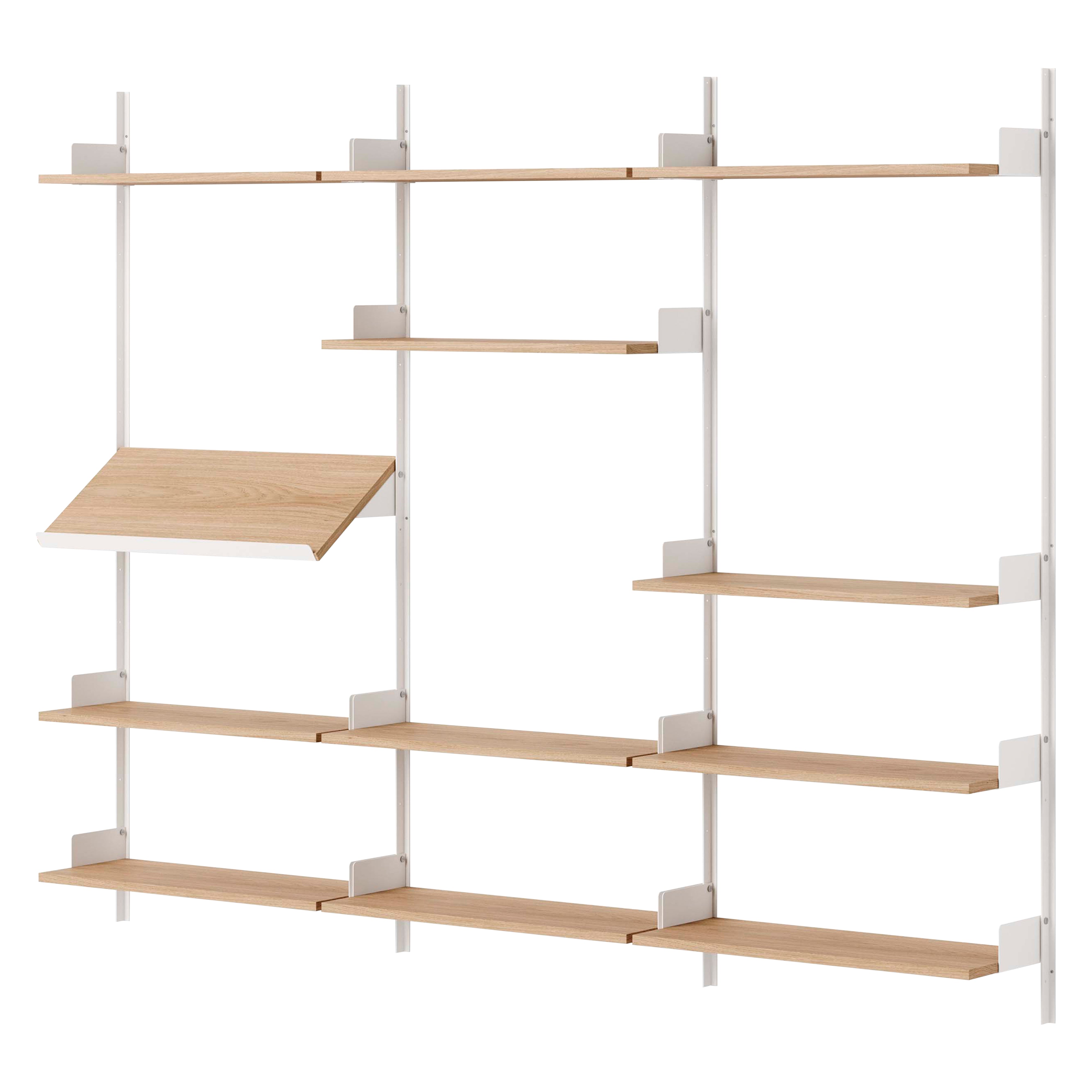 New Works Display Shelf: Oak + White