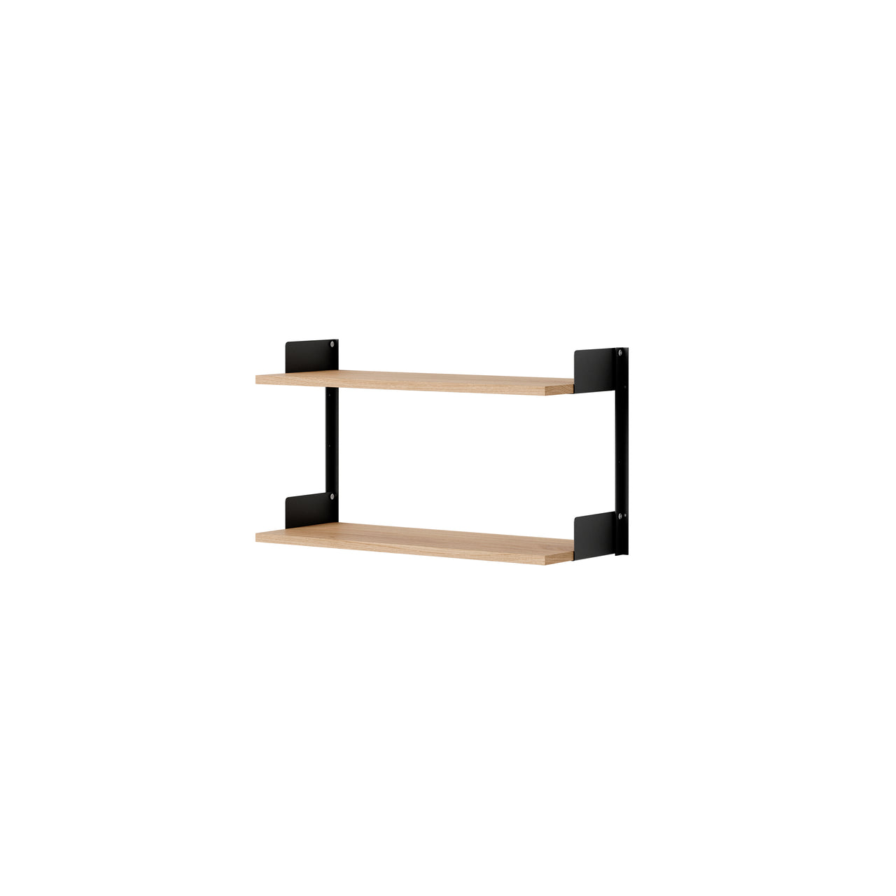 New Works Wall Shelf: Low + Oak + Black