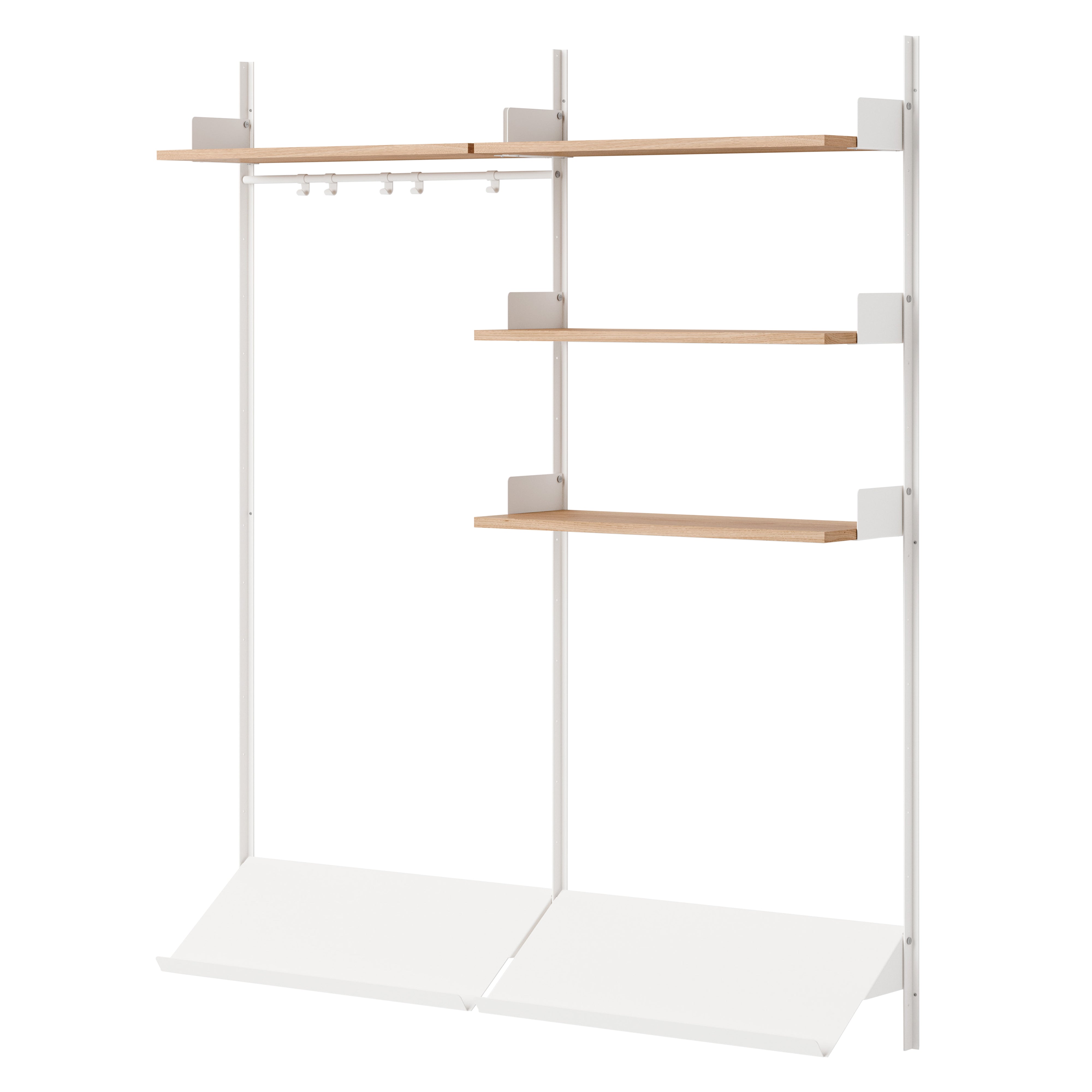 New Works Wardrobe Shelf: 3 + Oak + White