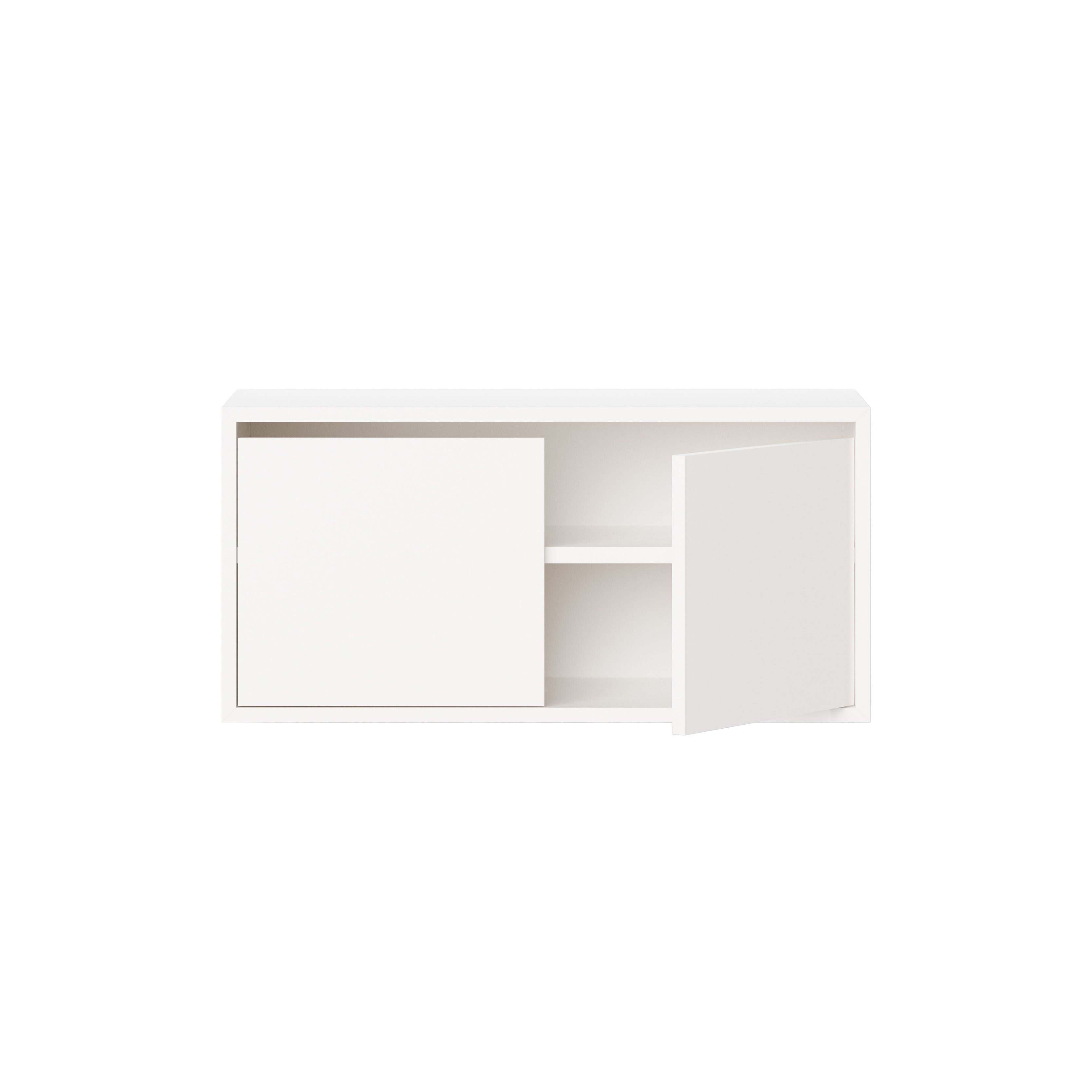 New Works Wall Cabinet with Doors: Low + White