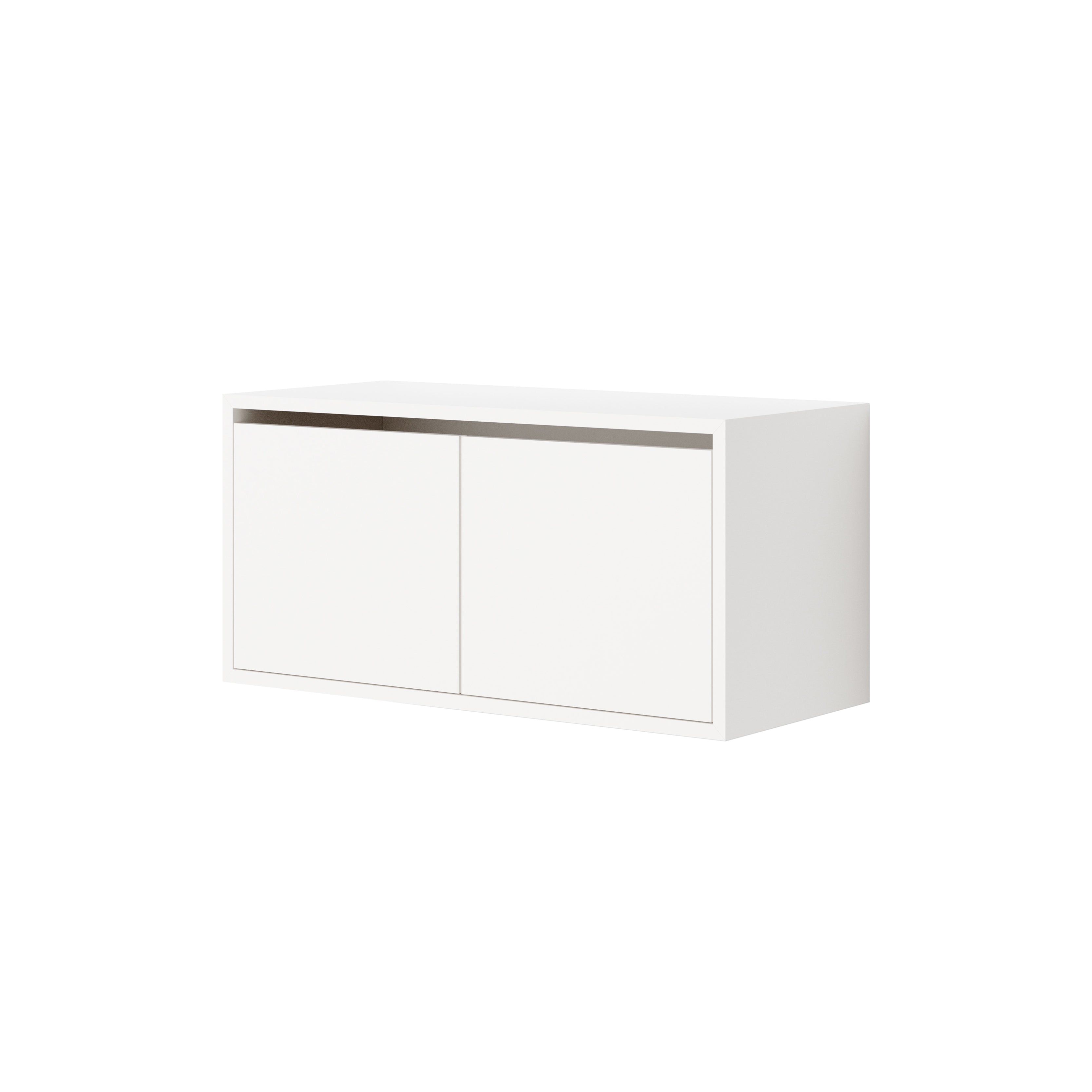 New Works Wall Cabinet with Doors: Low + White
