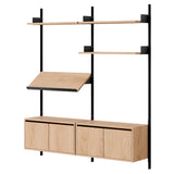 New Works Living Shelf Cabinets Low with Doors: Oak + Black