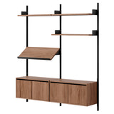 New Works Living Shelf Cabinets Low with Doors: Walnut + Black