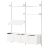 New Works Living Shelf Cabinets Low with Doors: White