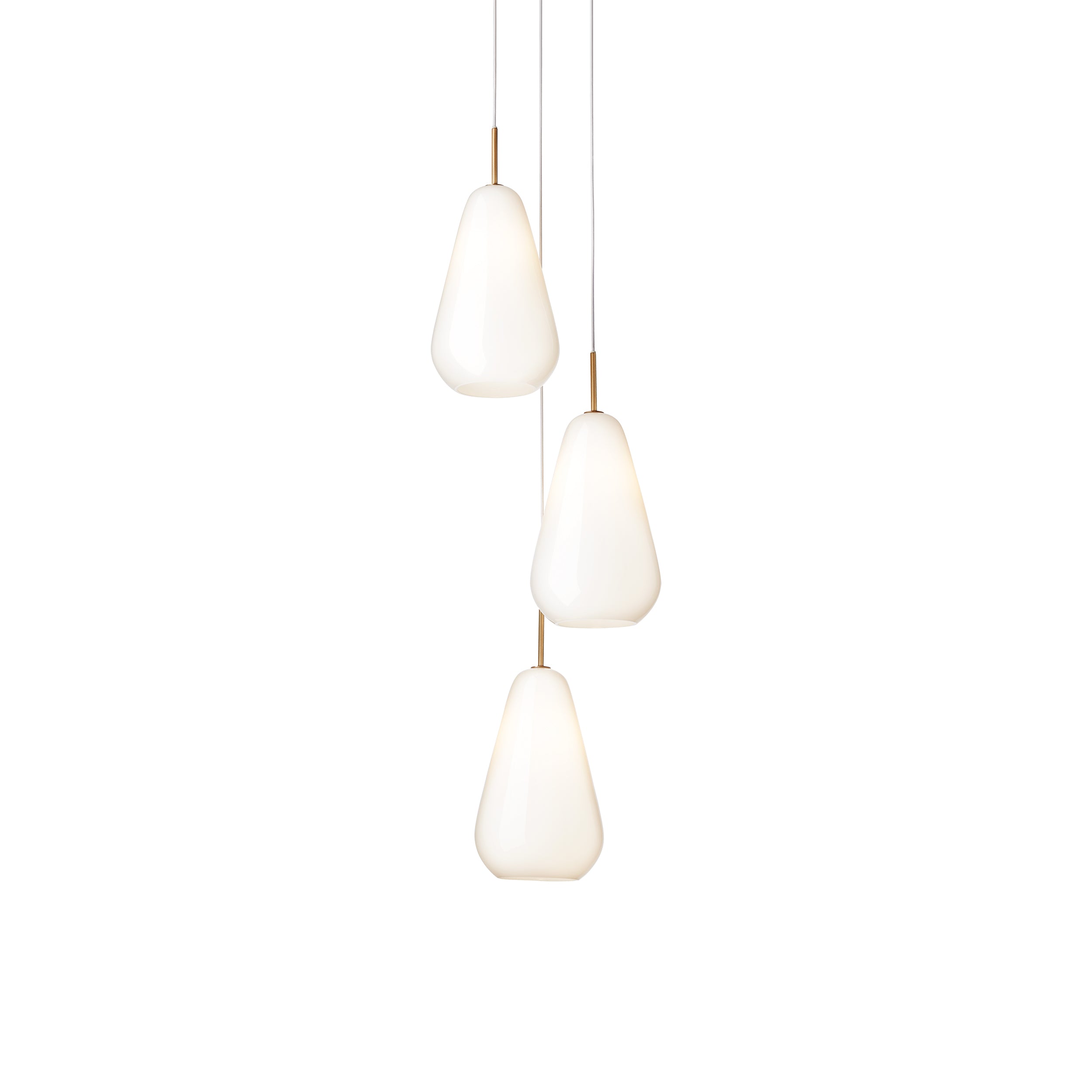 Anoli 3 Chandelier: Opal White + White