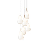 Anoli 6 Chandelier: Opal White + White