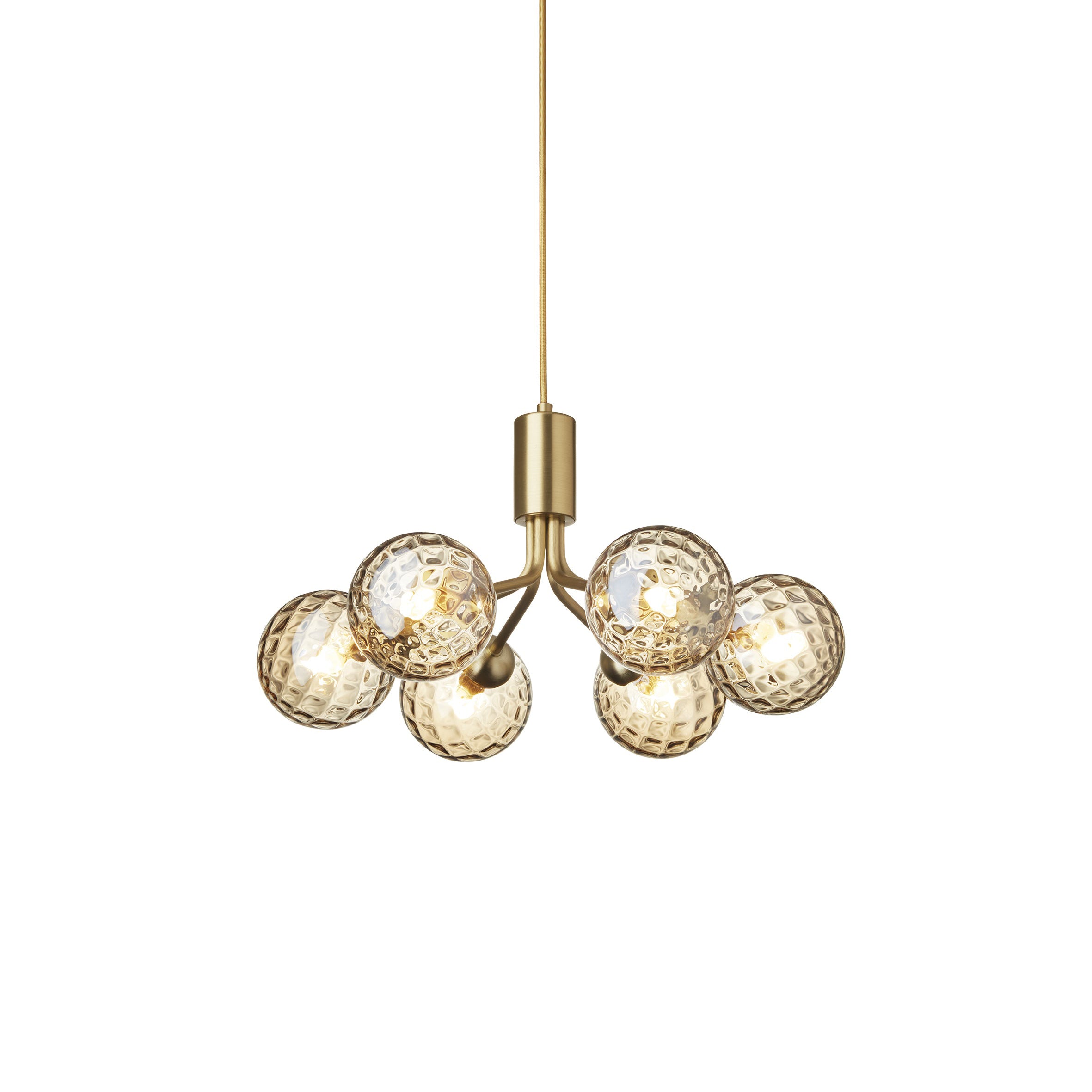 Apiales 6 Pendant Light: Brushed Brass + Optic Gold + Gold
