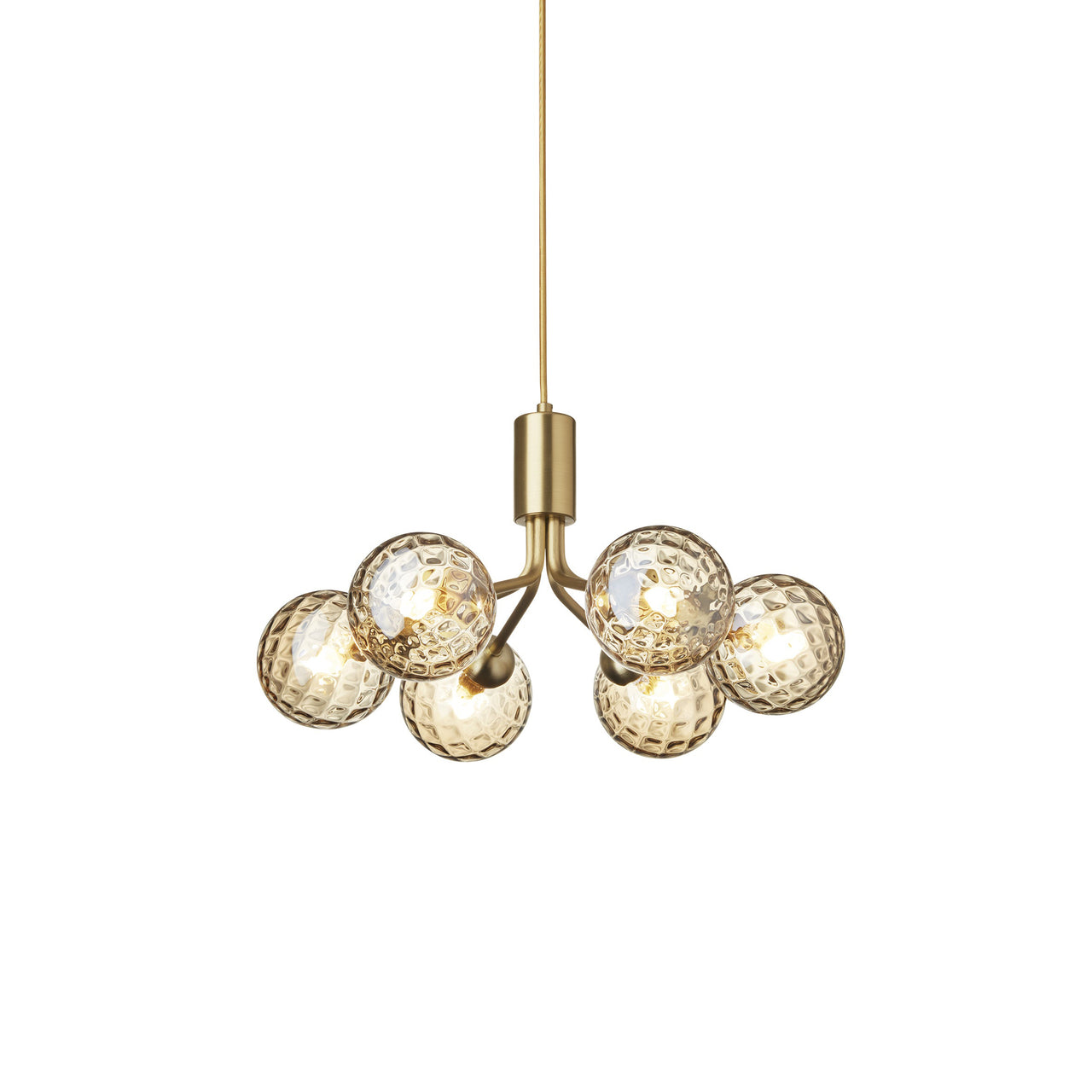 Apiales 6 Pendant Light: Brushed Brass + Optic Gold + Gold