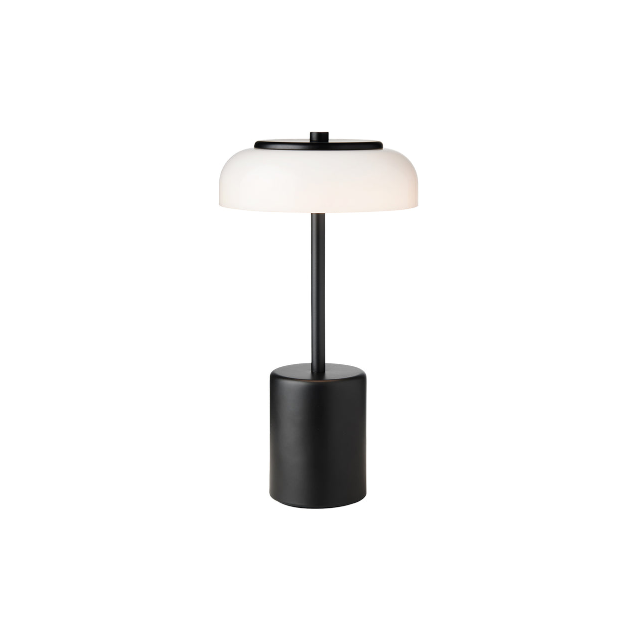 Blossi Mini Table Lamp: Black + Opal White