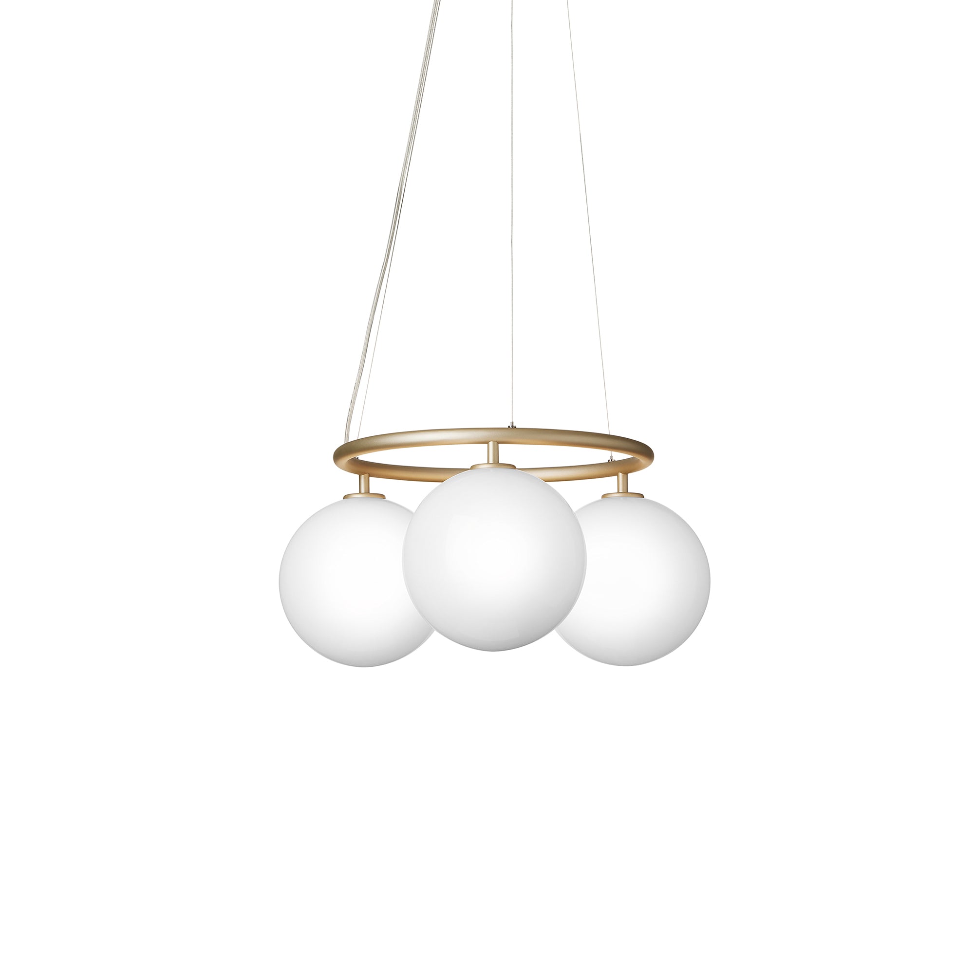 Miira 3 Circular Pendant: Brass + Opal