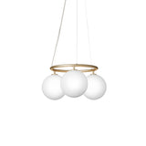 Miira 3 Circular Pendant: Brass + Opal