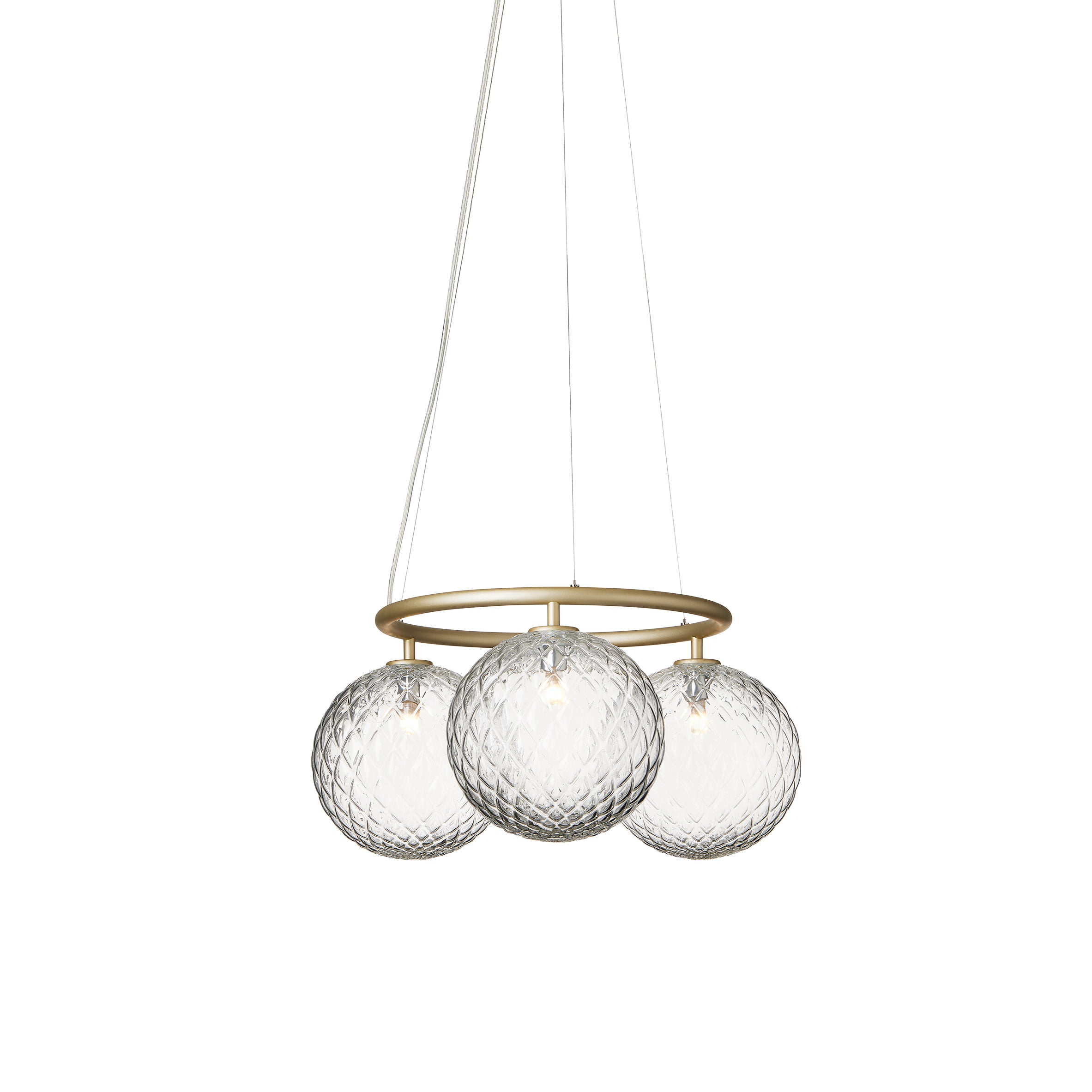 Miira 3 Circular Pendant: Brass + Optic Clear