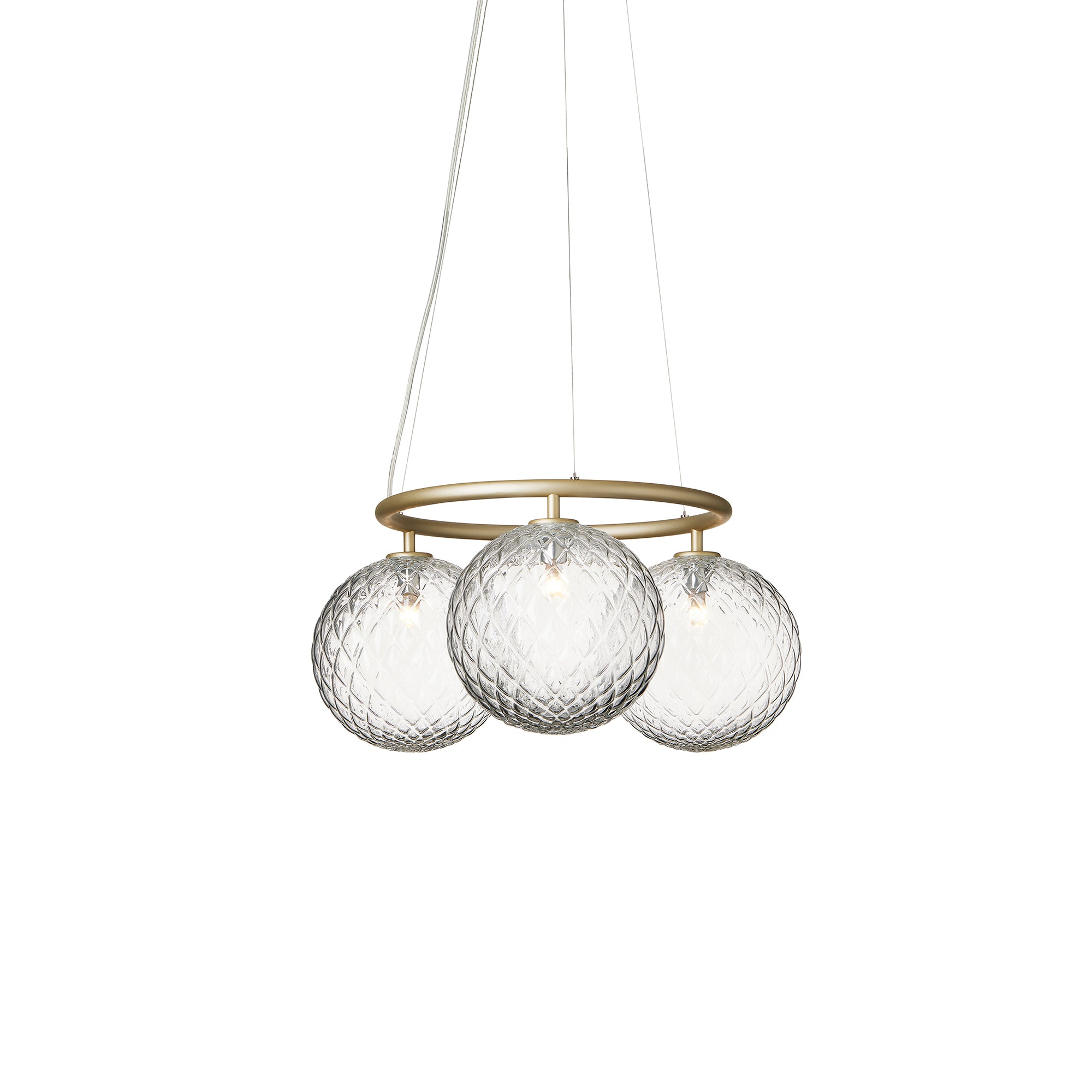 Miira 3 Circular Pendant: Brass + Optic Clear