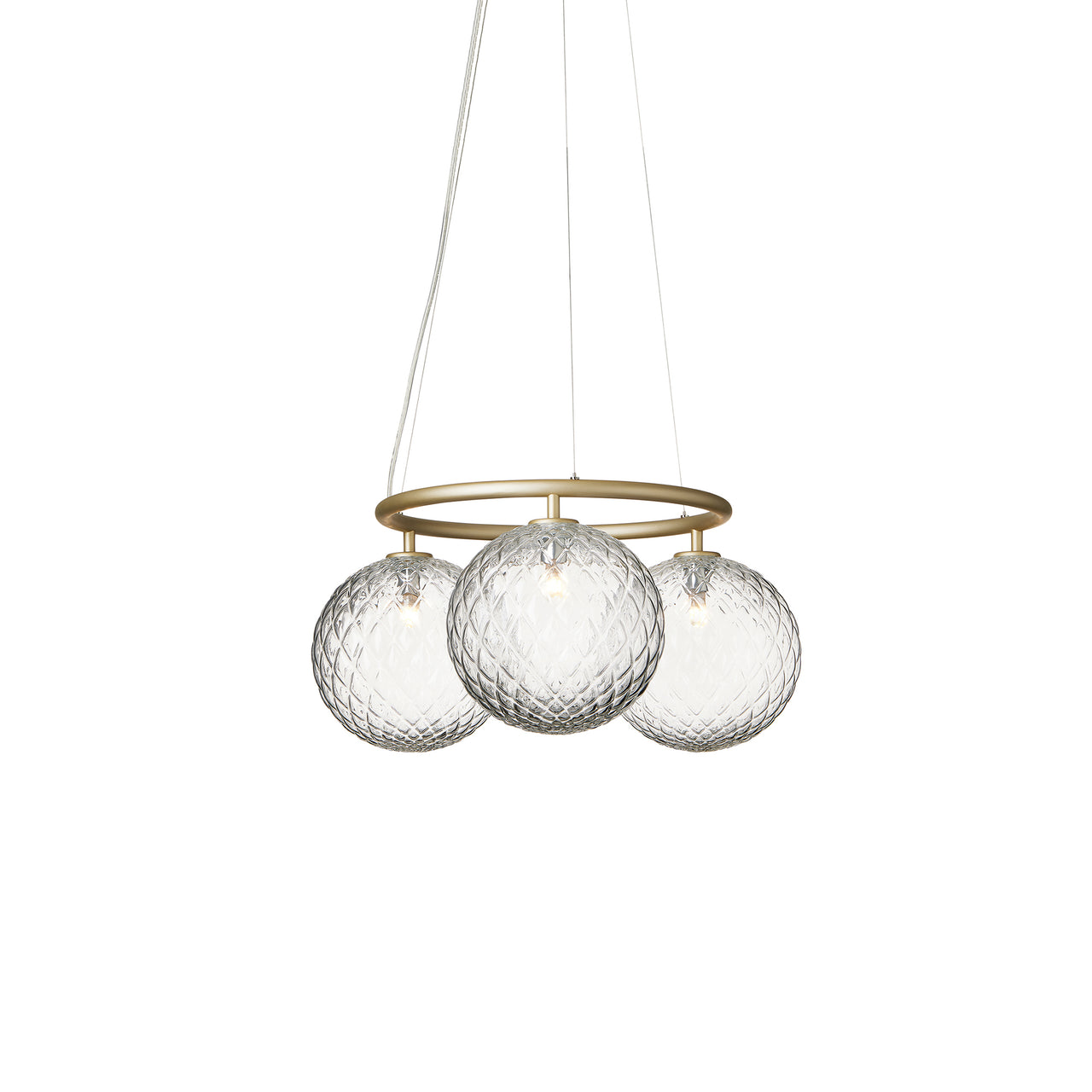 Miira 3 Circular Pendant: Brass + Optic Clear