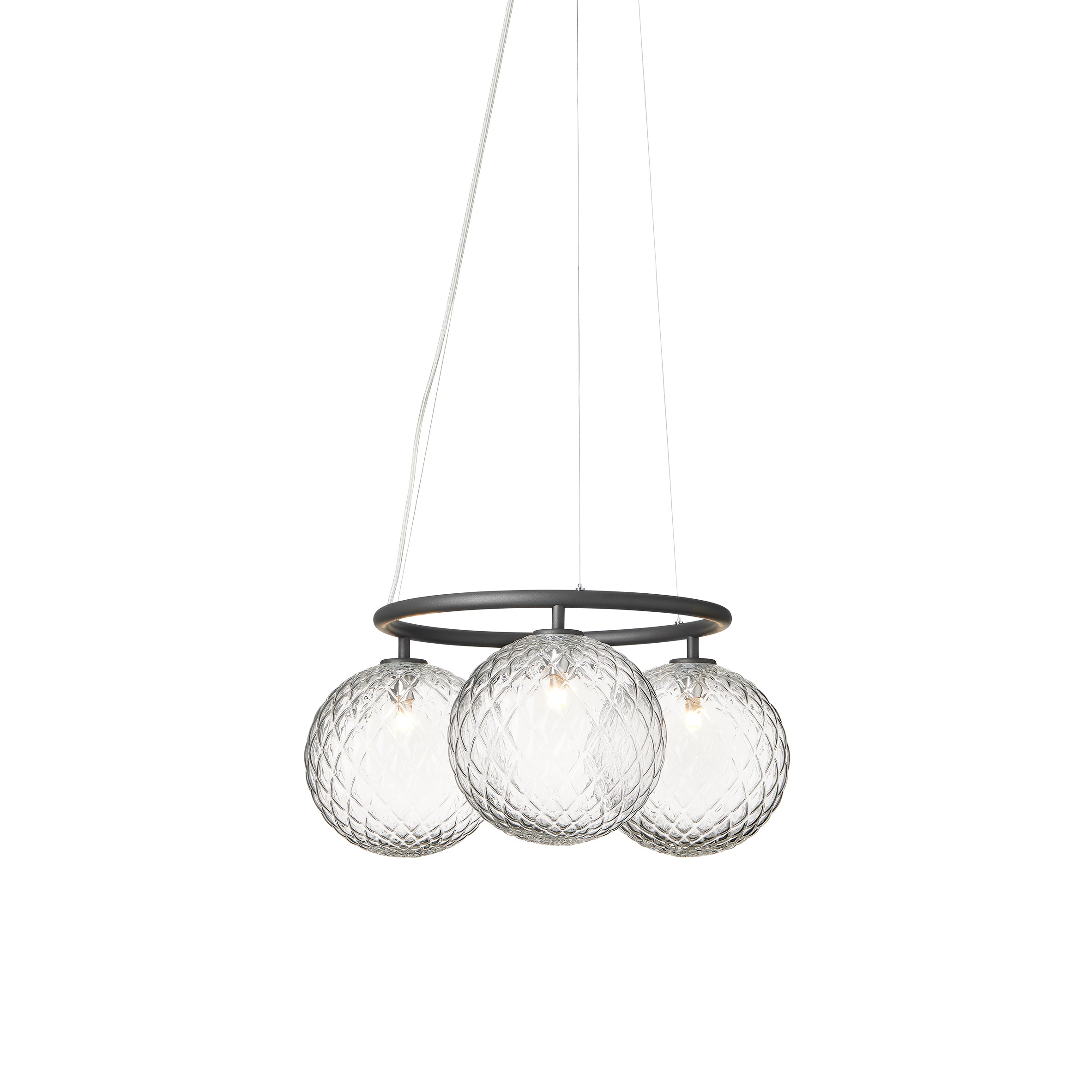 Miira 3 Circular Pendant: Rock Grey + Optic Clear