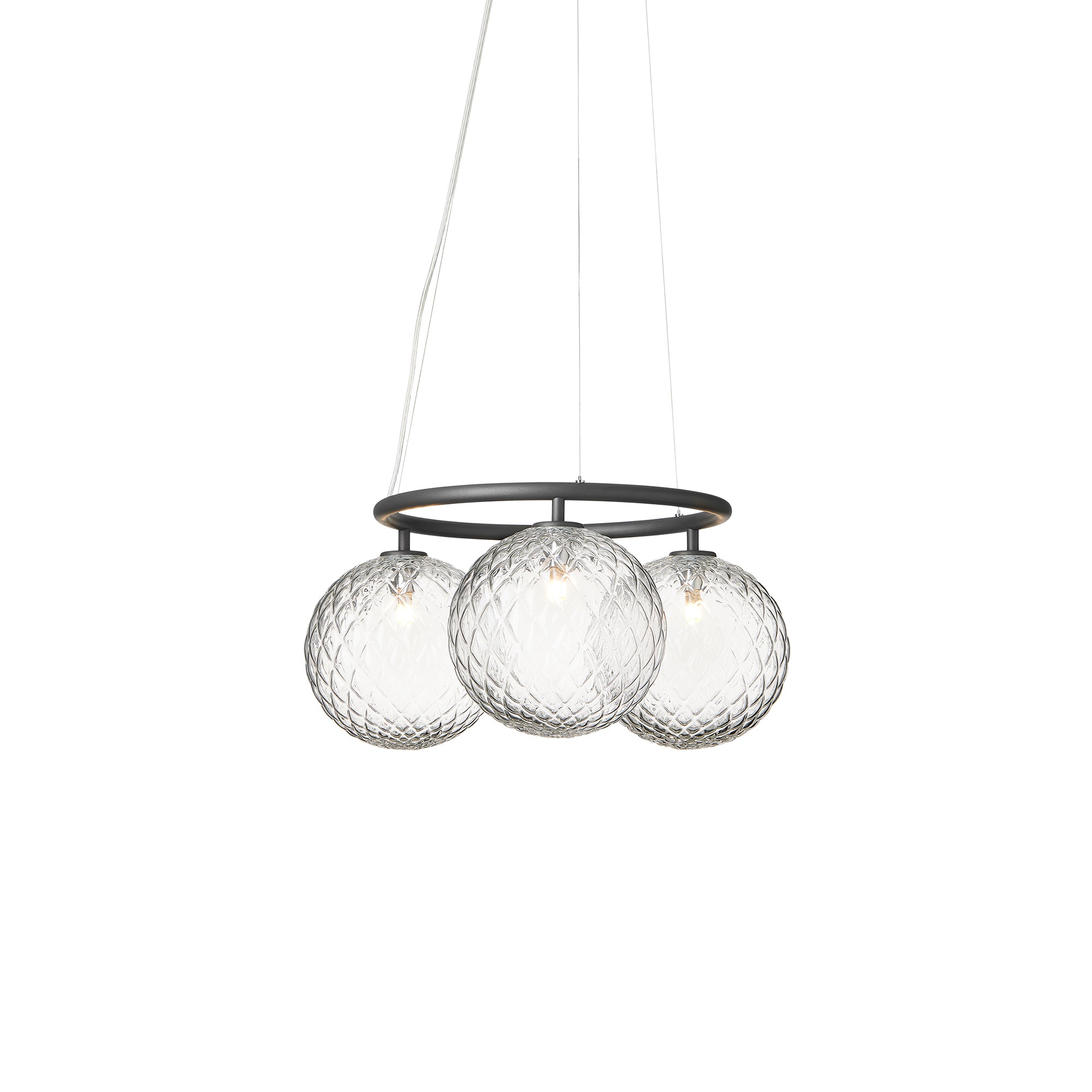 Miira 3 Circular Pendant: Rock Grey + Optic Clear