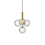 Miira 4 Chandelier: Brass + Optic Clear